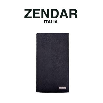 【ZENDAR】限量1折 頂級NAPPA小牛皮極光紋16卡對開長夾 全新專櫃展示品（黑色 贈原廠送禮提袋）