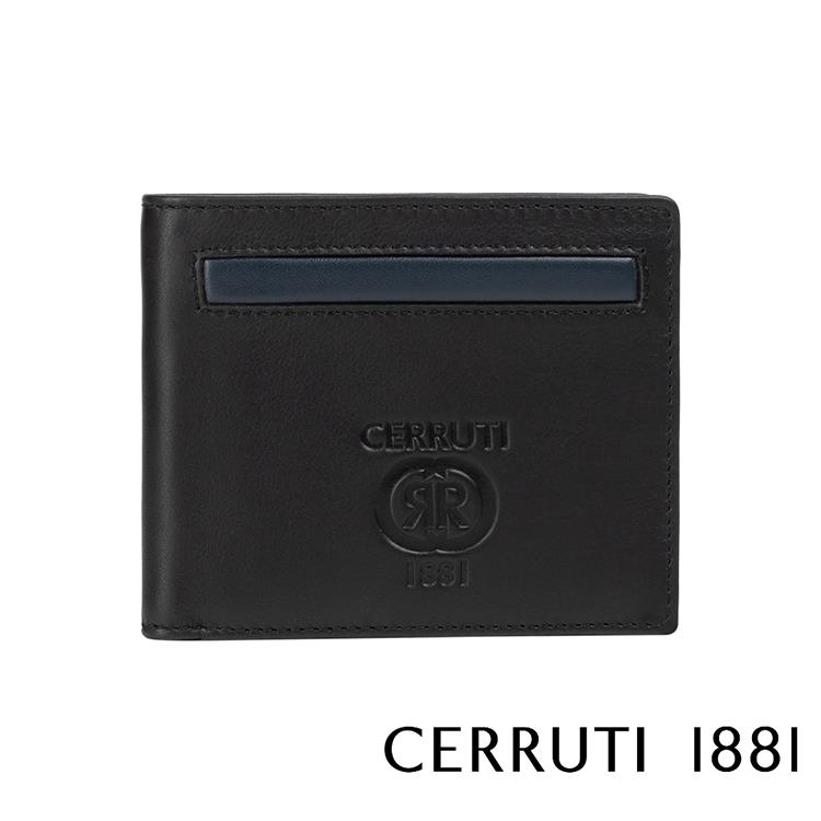 【CERRUTI 1881】限量2折 頂級義大利小牛皮4卡零錢袋皮夾 全新專櫃展示品（CEPU05700M）