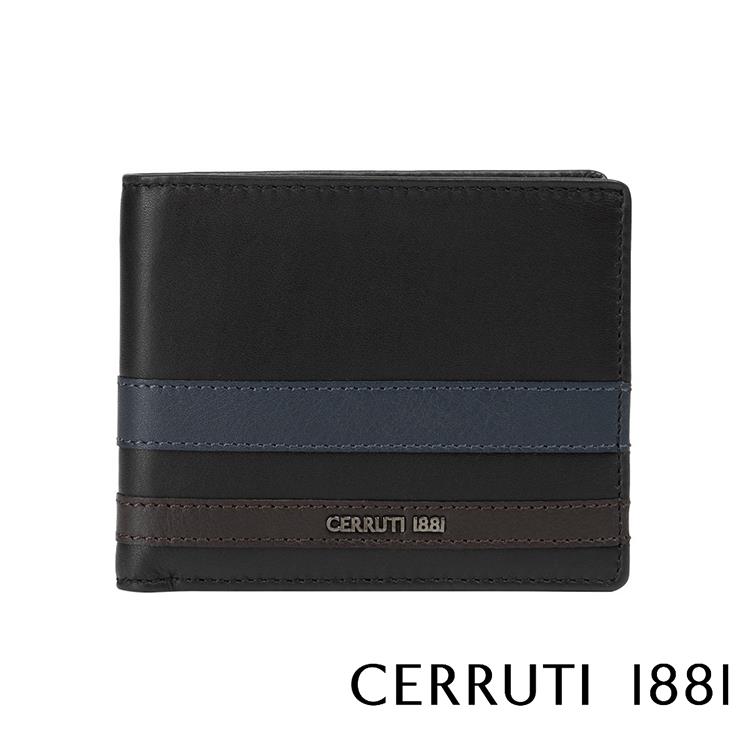 【CERRUTI 1881】限量2折 頂級義大利小牛皮4卡零錢袋皮夾 全新專櫃展示品（CEPU05693M）