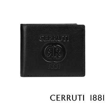 【CERRUTI 1881】限量2折 頂級義大利小牛皮4卡零錢袋皮夾 全新專櫃展示品（CEPU05535M）