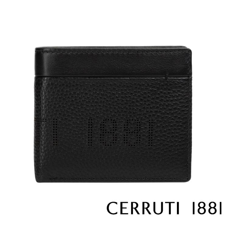 【CERRUTI 1881】限量2折 頂級義大利小牛皮4卡零錢袋皮夾 全新專櫃展示品（CEPU05546M）