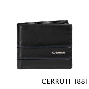【CERRUTI 1881】限量2折 頂級義大利小牛皮4卡零錢袋皮夾 全新專櫃展示品（CEPU05528M）