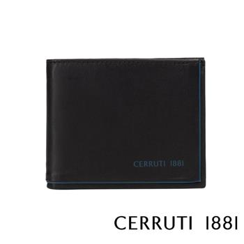 【CERRUTI 1881】限量2折 頂級義大利小牛皮4卡零錢袋皮夾 全新專櫃展示品（CEPU05420M）