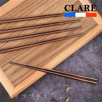 CLARE晶鑽316不鏽鋼鈦筷－23cm－5雙入X1組－玫瑰金
