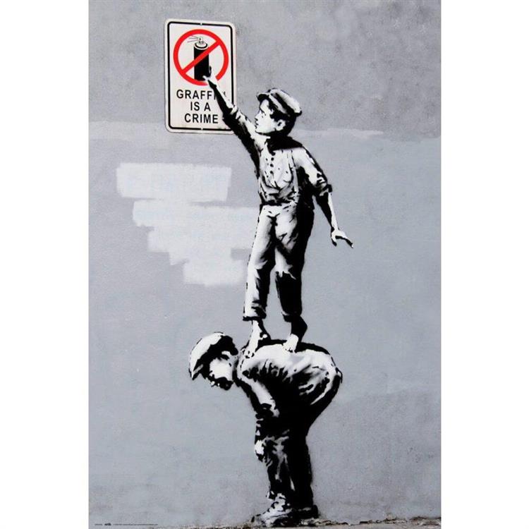 【Banksy】班克西－GRAFITTI IS A CRIME 海報