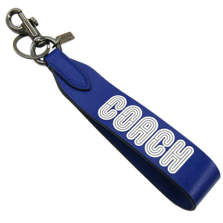COACH LOGO鑰匙圈－藍色