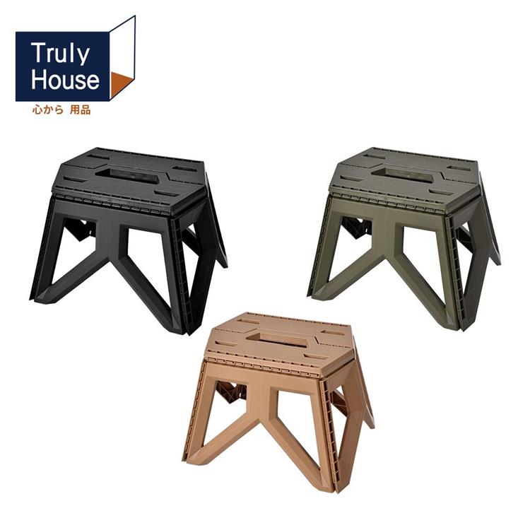 【Truly House】免安裝輕便高承重 六角加厚折疊凳（一般款）/露營椅/摺疊椅/釣魚椅/排隊神器（三色任選） - 軍綠色