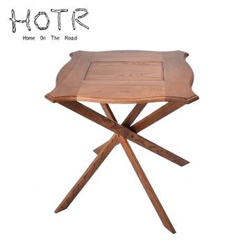 【HOTR】麻雀 戶外桌椅折疊桌/實木露營桌子/野餐桌裝備－麻將桌