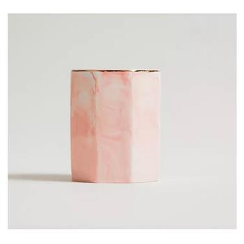 紐約極簡陶瓷大理石手工香氛蠟燭/Japanese Plum 粉色玫瑰 8oz