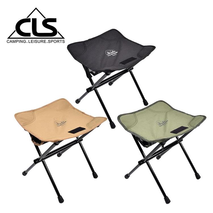【韓國CLS】X型結構 極致輕量折疊椅/板凳/露營椅/隨身椅(三色任選) - 黑色