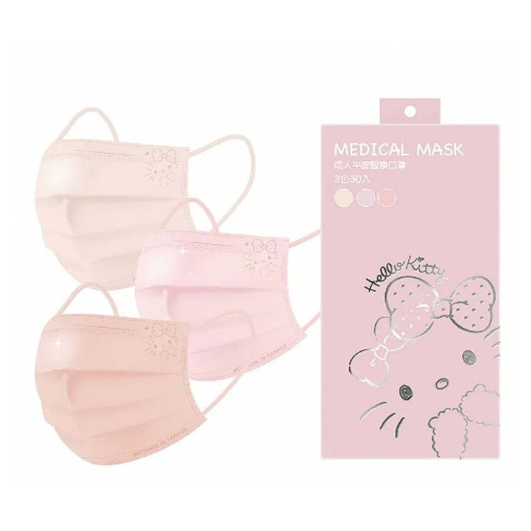 Hello Kitty 成人平面醫療口罩30入 粉色《日藥本舖》