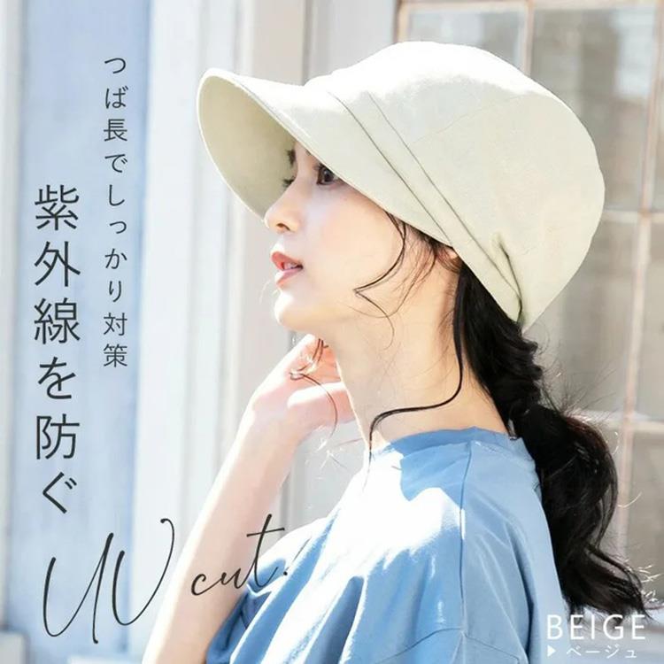 日本 QUEENHEAD 抗UV涼爽透氣棉麻素材帥氣小顏防曬帽022(3色) - 黑色