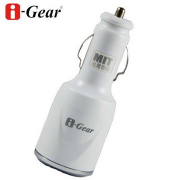 i－Gear 3.1A大電流 雙USB 車用充電器（白）
