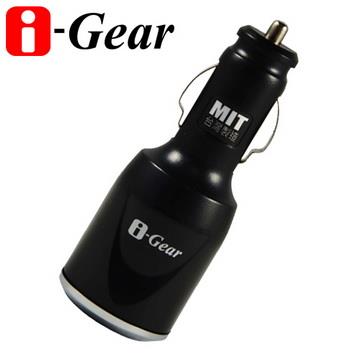 i－Gear 3.1A大電流 雙USB 車用充電器（黑）