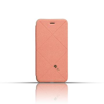 fnte iPhone 6 Plus 輕薄菱格皮套－櫻花粉