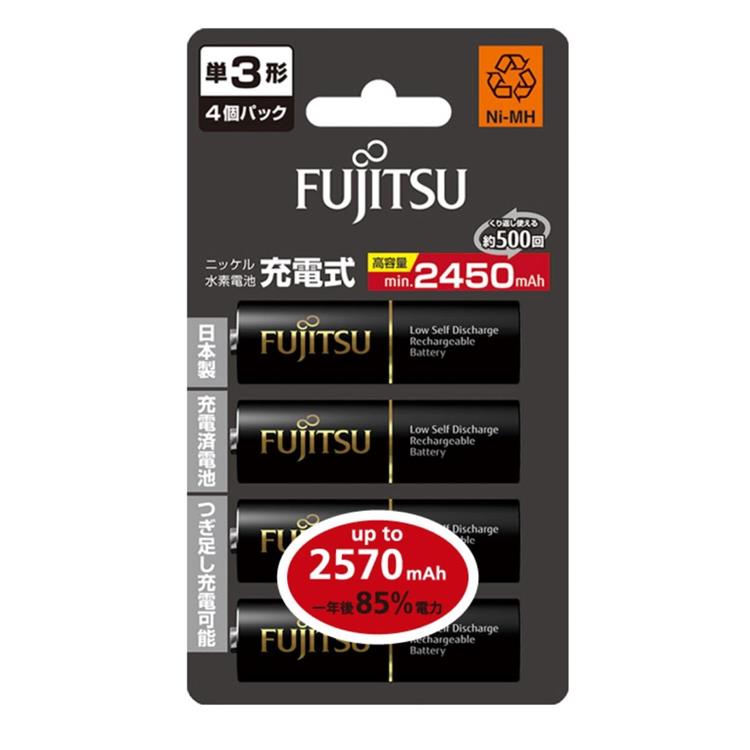 FUJITSU富士通 低自放2450mAh充電電池組(3號8入)