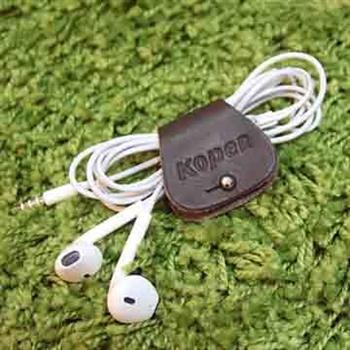 【KOPER】手工皮革耳機集線器 深咖啡（MIT台灣製造）