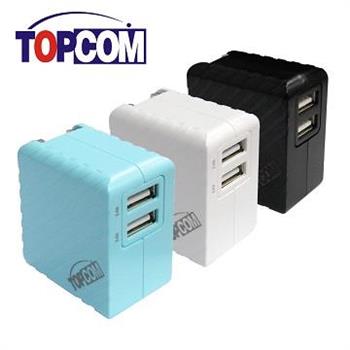 TOPCOM 雙USB孔 5V 3.4A 高速充電 充電器 TC－E340