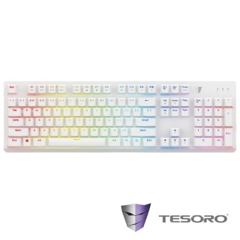 TESORO鐵修羅 剋龍劍Gram RGB機械式鍵盤－青軸中文白