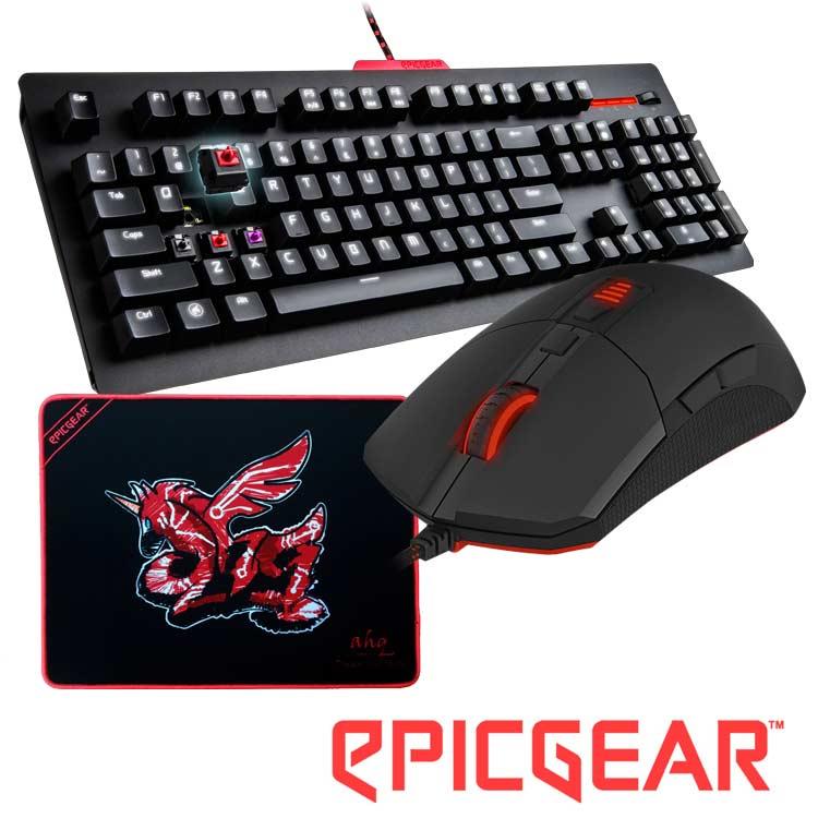 EPICGEAR 戰魔者鍵盤紫軸中文＋魔拉滑鼠－黑＋送AHQ聯名款鼠墊