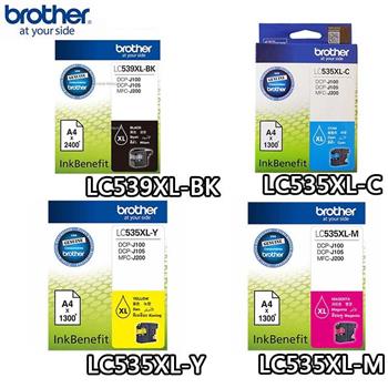 Brother LC539XL－BK＋LC535XL－C/M/Y原廠超大容量墨水組合包 （1黑3彩）