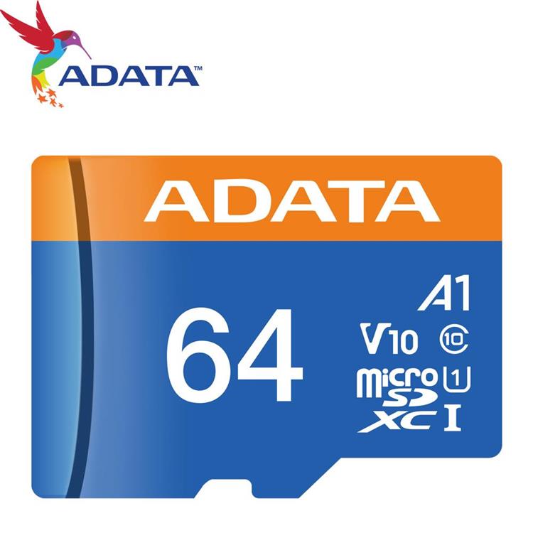 ADATA 威剛 64GB microSDXC TF UHS-I U1 A1 V10 記憶卡 - 64GB