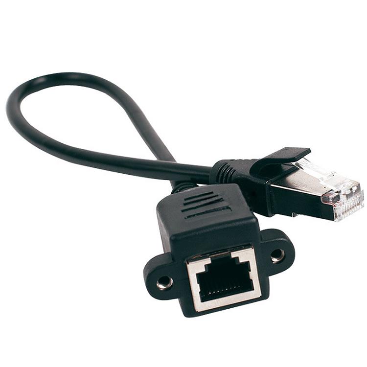 RJ45網路口公對母帶螺絲延長線（2入）