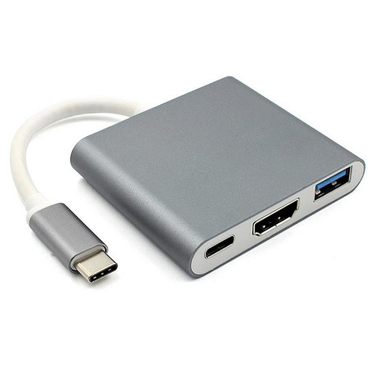 Type－C 轉HDMI &amp; USB3.0 銀色高清轉接集線器（1入）