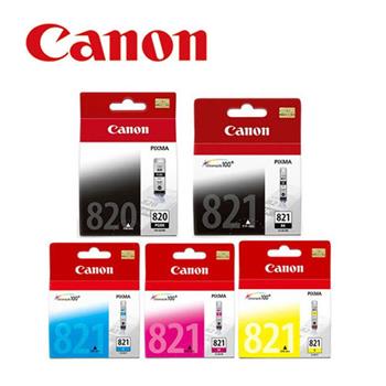 CANON PGI-820BK＋CLI-821BK/C/M/Y原廠墨水組合(2黑3彩)