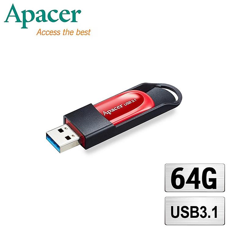 Apacer宇瞻 AH25A 流線飛梭 USB 3.1高速隨身碟 64GB