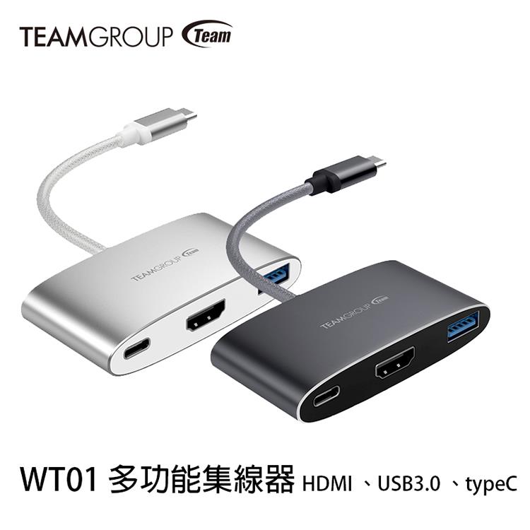 Teamgroup WT01 3 in 1 HDMI USB3.0 typeC （2色） - 灰