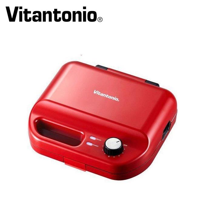 日本 Vitantonio 多功能計時鬆餅機-紅色 VWH-50-R 自動斷電 內附帕尼尼/方格烤盤