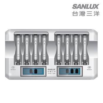 SANLUX台灣三洋 8入LCD極速充電器 SYNC－LS08