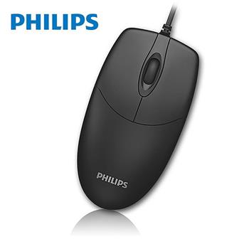 PHILIPS飛利浦 USB有線滑鼠/黑 SPK7234