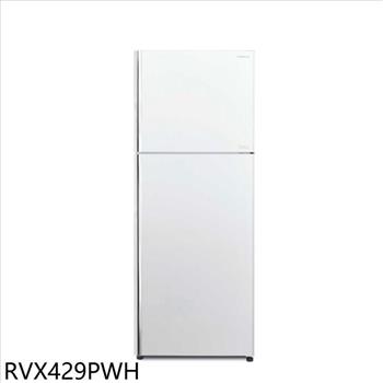 日立家電 417公升雙門(與RVX429同款)冰箱(含標準安裝)(7-11商品卡200元)【RVX429PWH】
