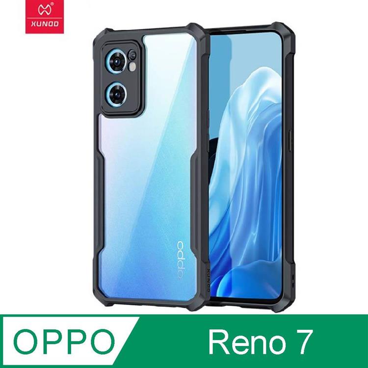 XUNDD 甲蟲系列 OPPO Reno 7 防摔保護軟殼 炫酷黑