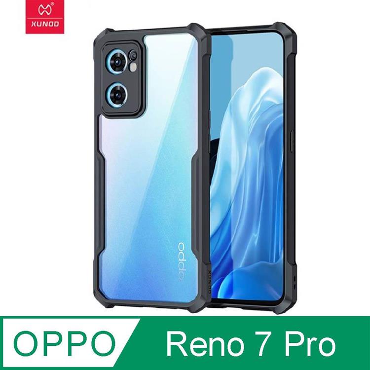 XUNDD 甲蟲系列 OPPO Reno7 Pro 防摔保護軟殼 炫酷黑