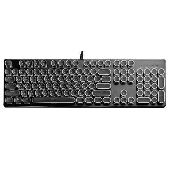 Lexking雷斯特 LKB-7325光之鍵 熱插拔機械式RGB發光有線復古打字機鍵盤 青軸