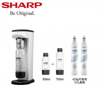 SHARP夏普 Soda Presso洋蔥白(2水瓶與2氣瓶)氣泡水機.【CO-SM2T-W】