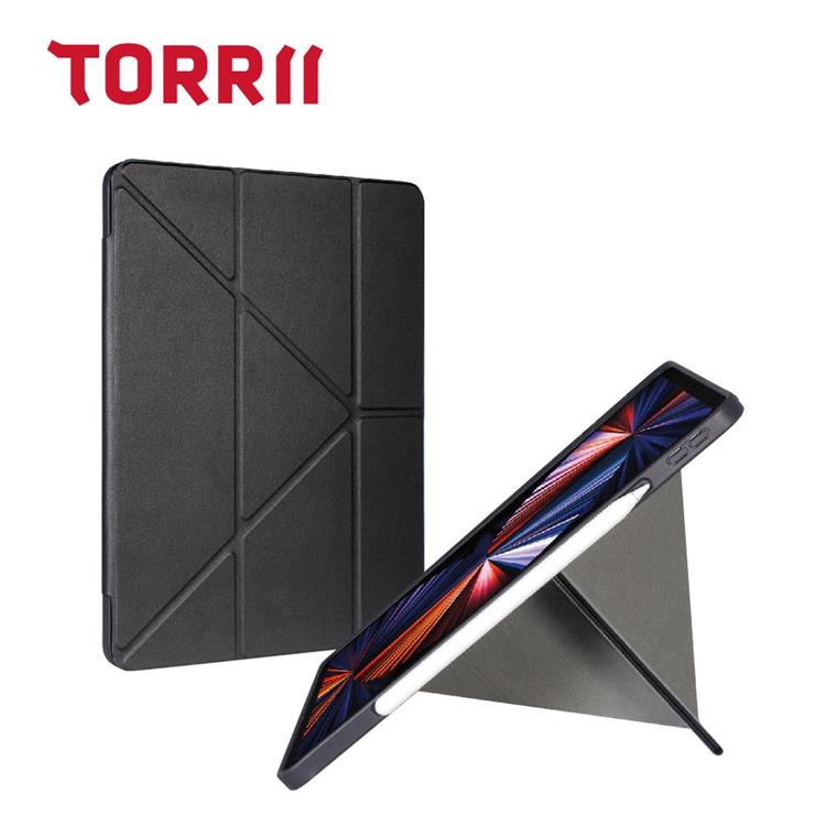 【TORRII】TORRIO Plus iPad Pro 12.9” 多角度摺疊保護套 （支架式折疊 專屬筆槽） 兼容Pro 12.9吋 第三代、第四代、第五代、第六代。