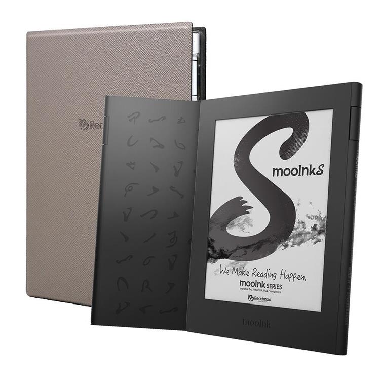 mooInk S 6吋電子書閱讀器（黑）＋保護殼（岩灰）