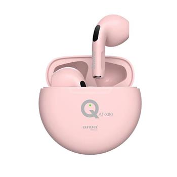 【AIWA 愛華】 真無線藍牙耳機 （AT－X80Q） 粉紅色