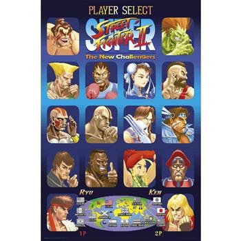 【快打旋風】復古二代選角畫面 進口海報/Street Fighter