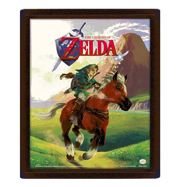 【任天堂】薩爾達傳說:時之笛遊戲封面3D海報/The Legend of Zelda: Ocarina of Time