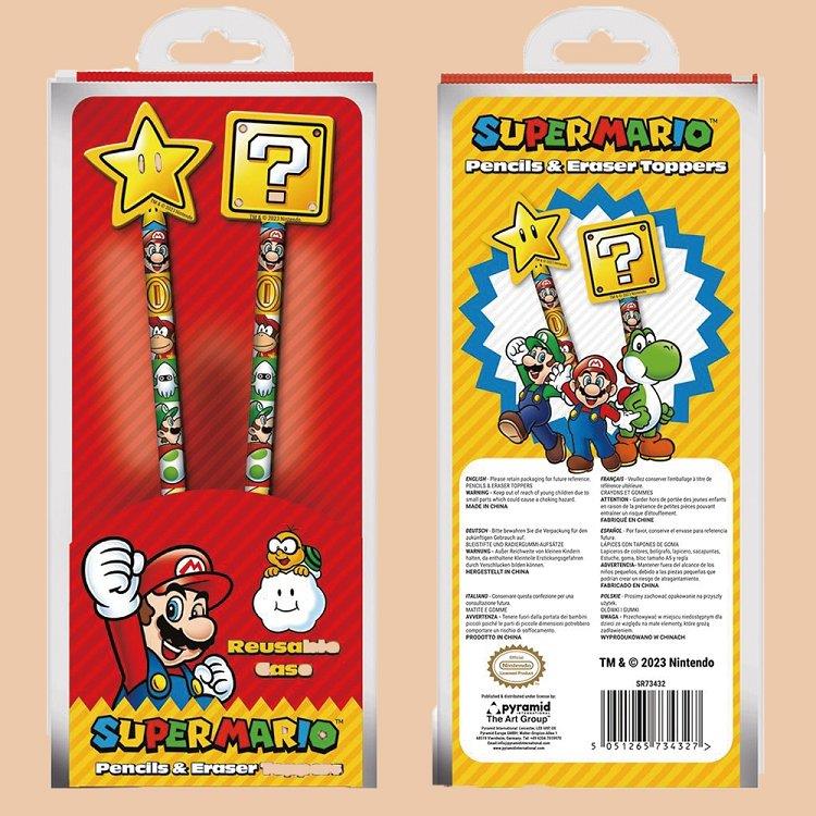 【任天堂超級瑪利歐】瑪利歐無敵星星與問號磚塊 造型鉛筆2入組