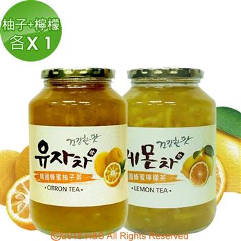《柚和美》韓國蜂蜜柚子茶＋檸檬茶（1kg）（各1入）