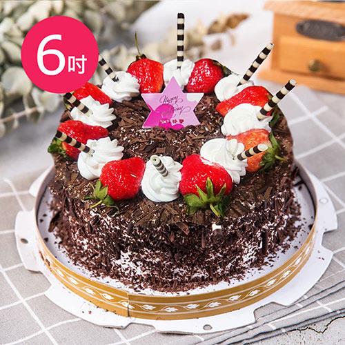 預購－樂活e棧－生日快樂蛋糕－黑森林狂想曲蛋糕（6吋/顆，共1顆） - 水果x布丁