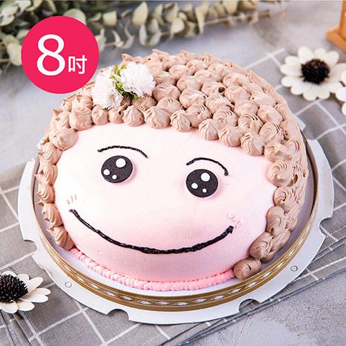預購－樂活e棧－生日快樂蛋糕－幸福微笑媽咪蛋糕（8吋/顆，共1顆） - 水果x布丁