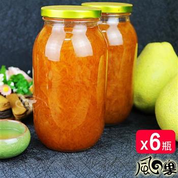 【風之果】老欉頂級黃金柚肉手工柚子醬柚子茶x6瓶