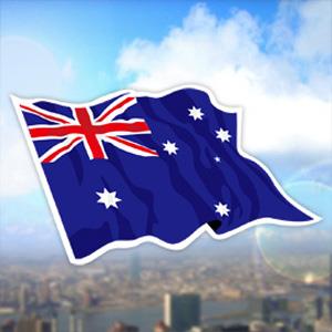【國旗商品創意館】澳洲國旗飄揚抗ＵＶ、防水貼紙2入／Australia／澳大利亞
